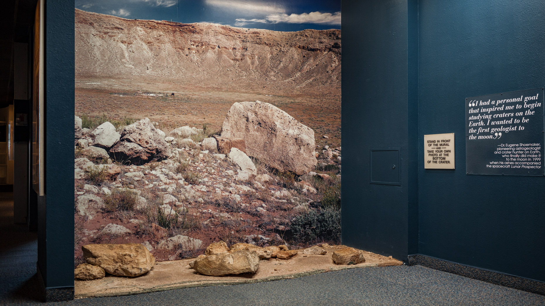 Simulacrum—Stand In Front of the Mural and Take Your Photo at the Bottom of the Crater,  Meteor Crater, Arizona
